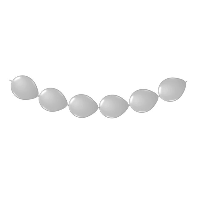 Zilveren Metallic Ballonnenslinger - Knoopballonnen - 3 meter
