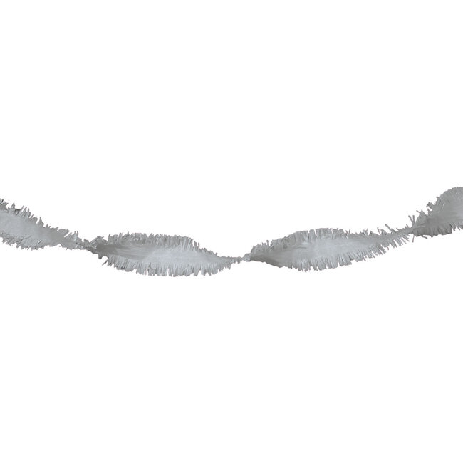 Zilverkleurige Crepe Papier Slinger - 6 meter