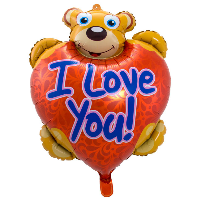I love You Teddybeer Folieballon - 80 x 57 cm