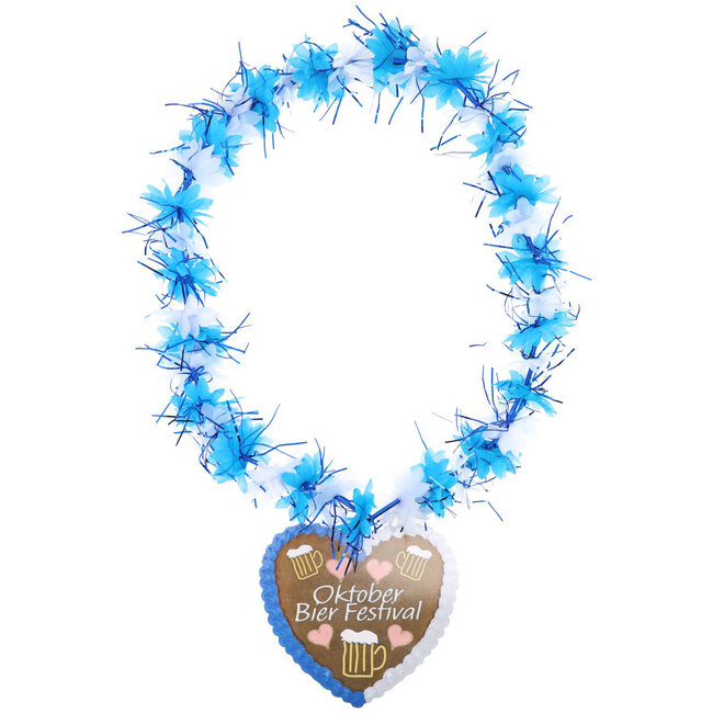 Hawaii Krans Blauw/Wit Oktober Bier Festival Lebkuchen