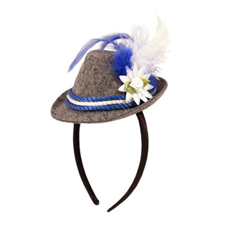 Folat Tiara mini Trilby hoed blauw Oktober Bier Festival