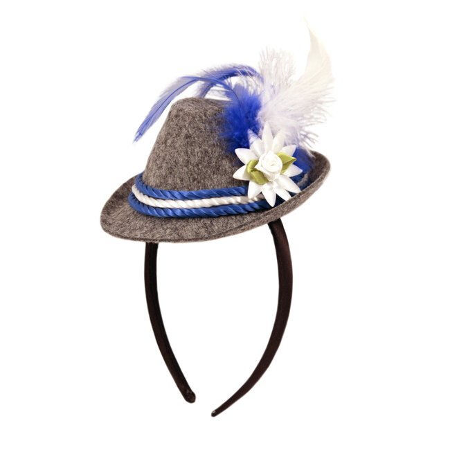 Tiara mini Trilby hoed blauw Oktober Bier Festival