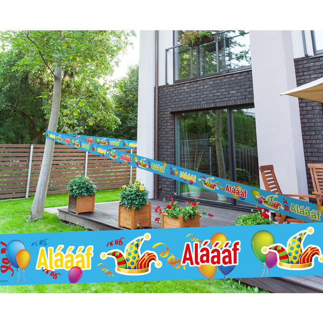 Carnaval afzetlint Alaaf blauw - 15 meter