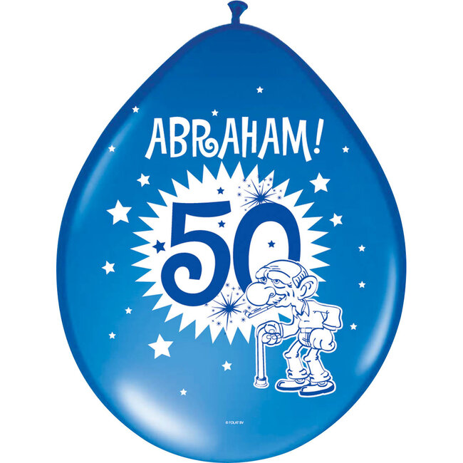 50 Jaar Abraham Knalfeest Ballonnen 30cm - 8 stuks