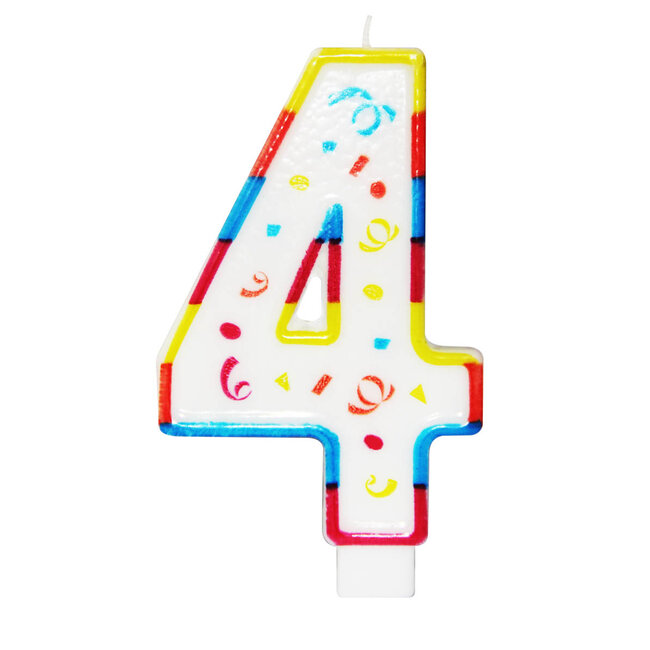 XL kaars 4 jaar met houder