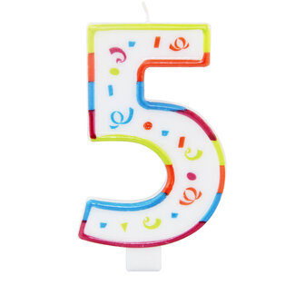 Folat XL kaars 5 jaar met houder