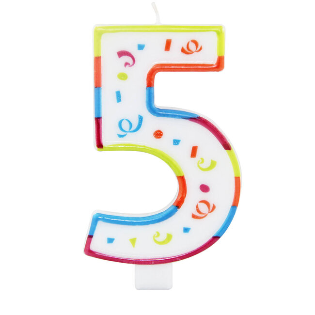 XL kaars 5 jaar met houder