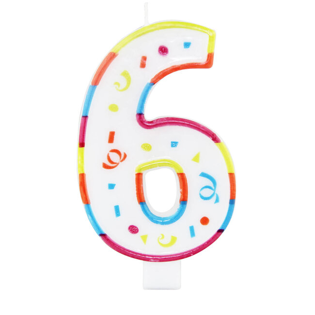 XL kaars 6 jaar met houder