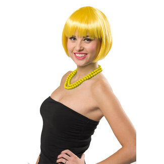 Folat Bob pruik neon geel