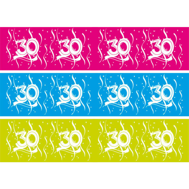 Afzetlint 30 jaar Swirls - 15 meter