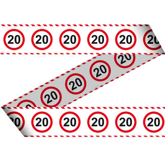 Folat 20 Jaar Verkeersbord Afzetlint - 15 meter