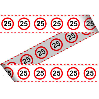 Folat 25 Jaar Verkeersbord Afzetlint - 15 meter