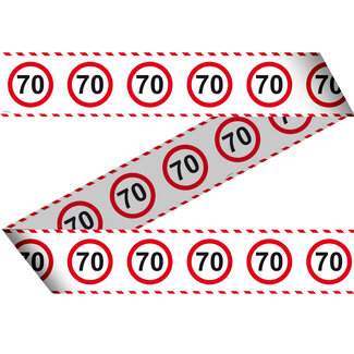 Folat 70 Jaar Afzetlint Verkeersbord - 15 meter