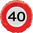 40 jaar verkeersbord folieballon - 45 cm