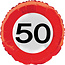 50 jaar verkeersbord folieballon - 45 cm