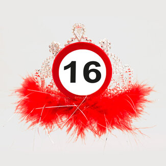 Folat 16 Jaar Verkeersbord Tiara