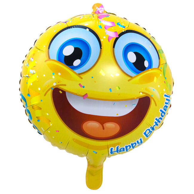 Emoticon Happy Birthday Folieballon - 45 cm