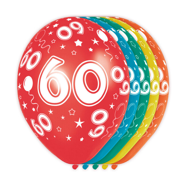 60 Jaar Verjaardag Ballonnen 5 stuks