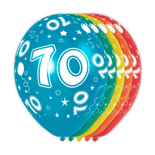 70 Jaar Verjaardag Ballonnen 5 stuks