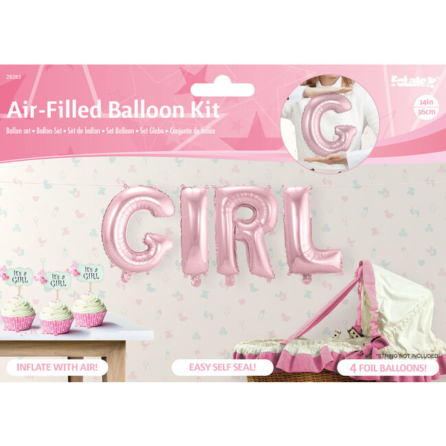 Baby Roze Folie Ballonnen Set GIRL