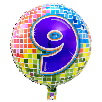 Folat Folieballon 9 Jaar Birthday Blocks - 43cm