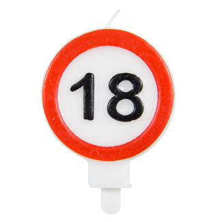 Folat Kaars 18 Jaar Verkeersbord