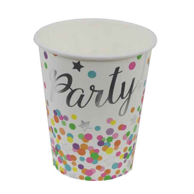 Bekers Confetti Party 250ml - 8 stuks