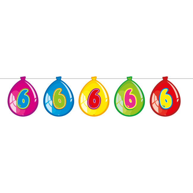 6 Jaar Birthday Ballonnen Slinger - 10 meter