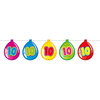 Folat 10 Jaar Birthday Ballonnen Slinger - 10 meter