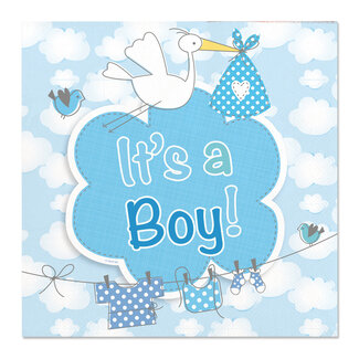 Folat Geboorte Jongen Servetten It's a Boy - 20 stuks