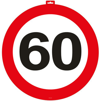 Folat 60 Jaar Verkeersbord Deurbord - 47cm
