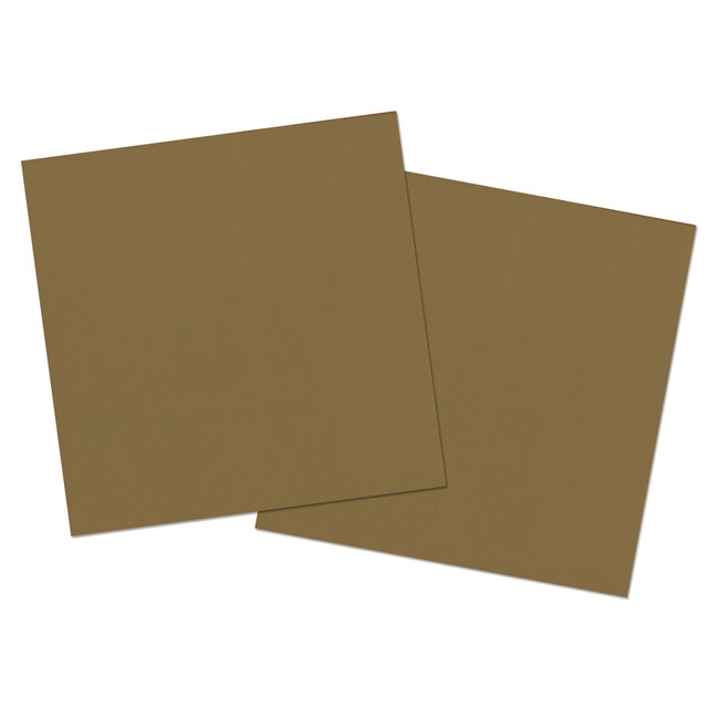 Goudkleurige Servetten 33x33cm - 20 stuks