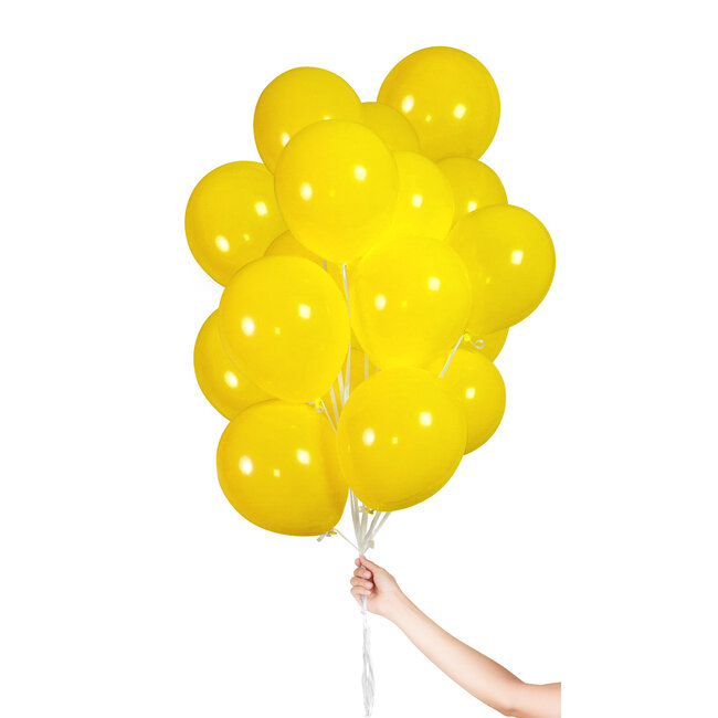 Gele Ballonnen met Lint 23cm - 30 stuks