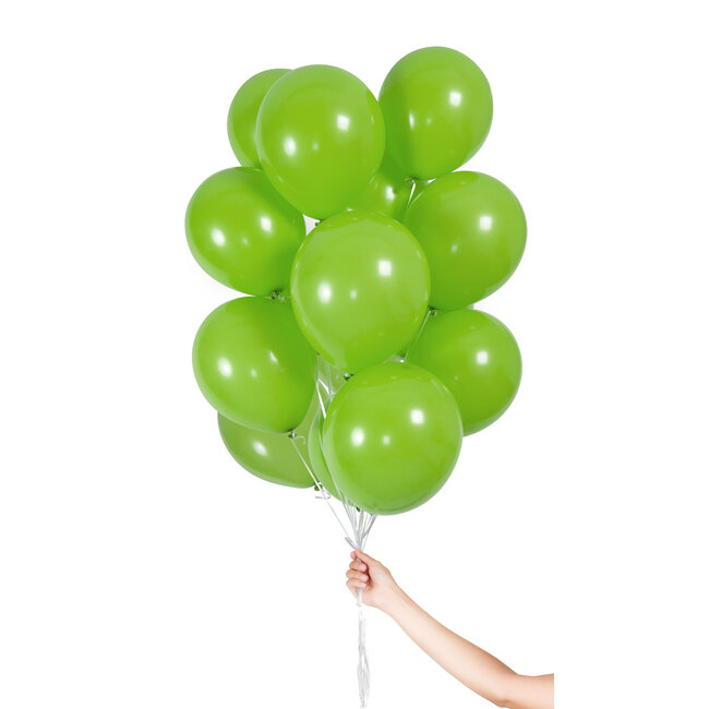 Lichtgroene Ballonnen met Lint 23cm - 30 stuks