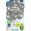 Zilverkleurige Ballonnen met Lint 23cm - 30 stuks
