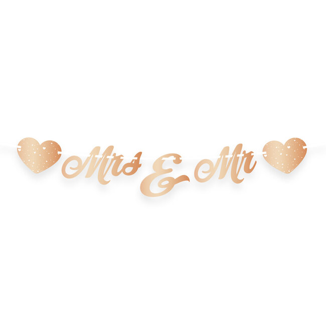 Bruiloft Rosé Goud Letterslinger Just Married