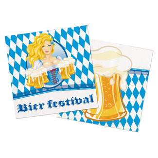 Folat Oktober Bier Festival Bierpullen Servetten 33x33cm - 20 stuks