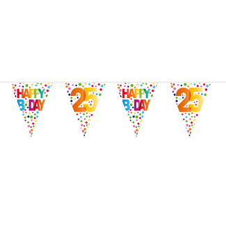 Folat 25 Jaar Happy Bday Dots Vlaggenlijn - 10 meter