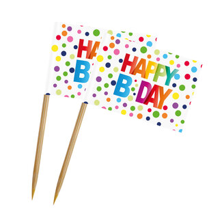 Folat Happy Bday Dots Prikkers - 50 stuks