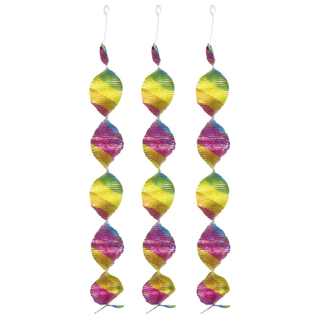Spiraalversiering Regenboog - 4 stuks