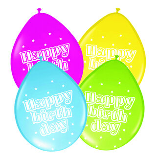 Folat Happy Birthday Sterren Ballonnen 30cm - 8 stuks