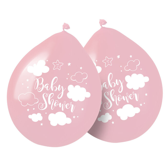 Roze Babyshower Meisje Ballonnen 30cm - 8 stuks