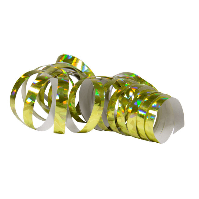 Goudkleurige Holografische Serpentines 4m - 2 stuks