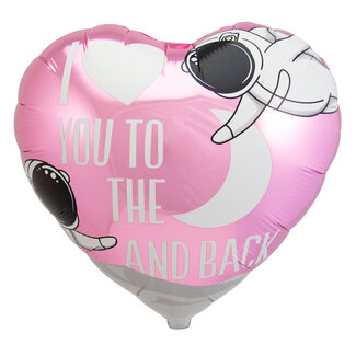 Folat Roze 'I Love You To The Moon And Back' Folieballon - 45cm