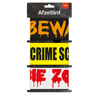 Folat Markeerlinten Crime scene-Beware-Zombie zone - 3 stuks