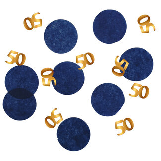 Folat Confetti Elegant True Blue 50 Jaar - 25 gram