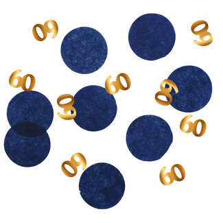 Folat Confetti Elegant True Blue 60 Jaar - 25 gram