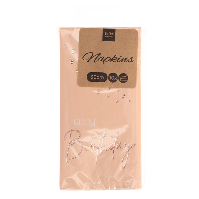 Servetten Elegant Lush Blush 33x33cm - 10 stuks