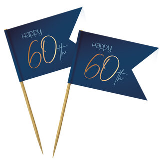 Folat Prikkers Elegant True Blue 60 Jaar - 36 stuks