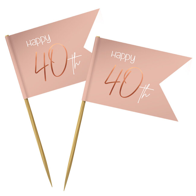Prikkers Elegant Lush Blush 40 Jaar - 36 stuks